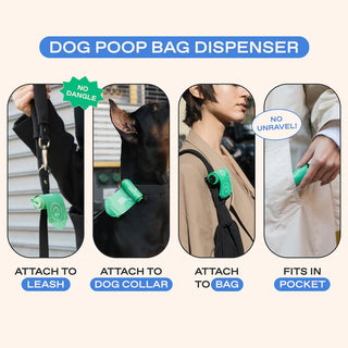 Premium Dog Poop Bag Dispenser - 1 Roll / 15 Bags